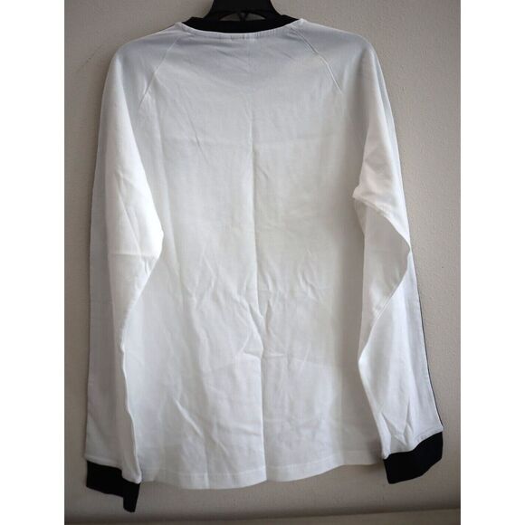 Adidas IA4879 Men's Sz M White Adicolor Classics 3-Stripe L/S Crewneck Tee Shirt - Picture 2 of 9